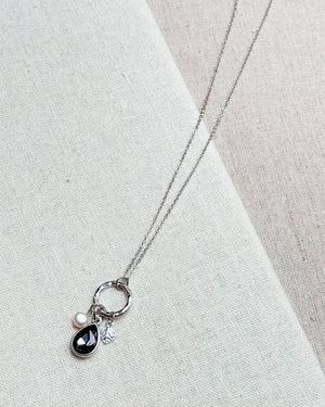 842 - 23 Rhinestone & Freshwater Pearl Necklace - Gracie Rose Designs - Painted Door on Main