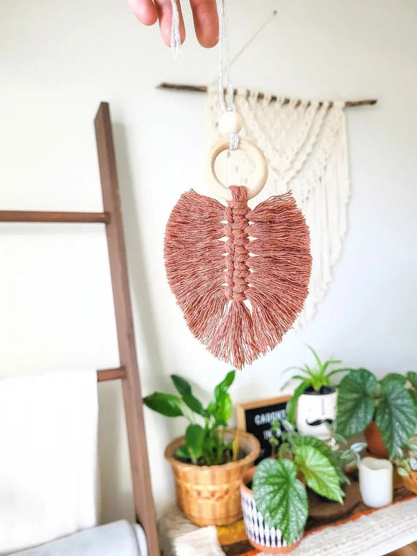 844 - 01 Macrame Car Charm/Diffuser - Caught In a Knot Co. - Painted Door on Main