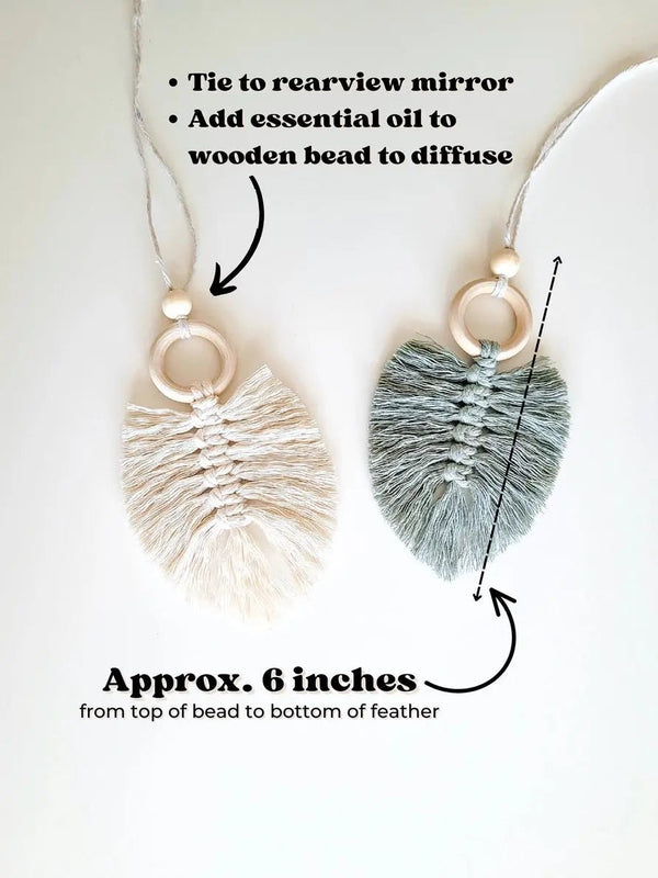 844 - 01 Macrame Car Charm/Diffuser - Caught In a Knot Co. - Painted Door on Main