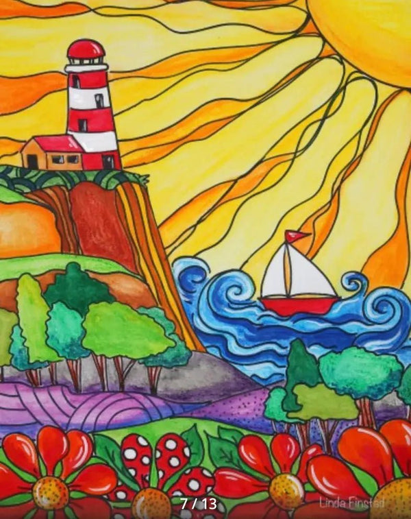 854 - 01 Contemporary Landscape Prints - Art by Linda Finstad - Painted Door on Main