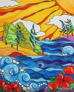 854 - 01 Contemporary Landscape Prints - Art by Linda Finstad - Painted Door on Main