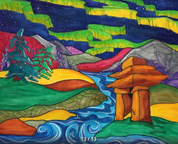 854 - 01 Contemporary Landscape Prints - Art by Linda Finstad - Painted Door on Main