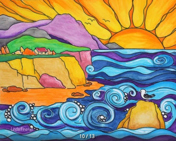 854 - 01 Contemporary Landscape Prints - Art by Linda Finstad - Painted Door on Main