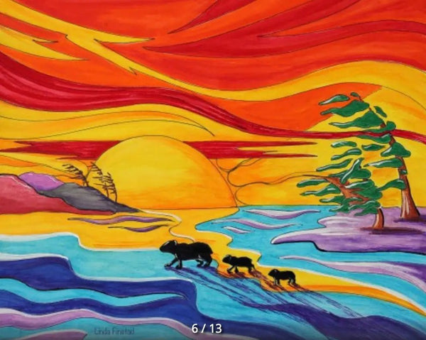 854 - 01 Contemporary Landscape Prints - Art by Linda Finstad - Painted Door on Main