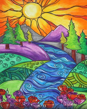 854 - 01 Contemporary Landscape Prints - Art by Linda Finstad - Painted Door on Main