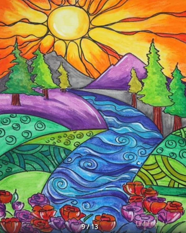 854 - 01 Contemporary Landscape Prints - Art by Linda Finstad - Painted Door on Main