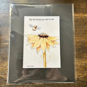 854 - 02 Bee & Flower Prints - Art by Linda Finstad - Painted Door on Main