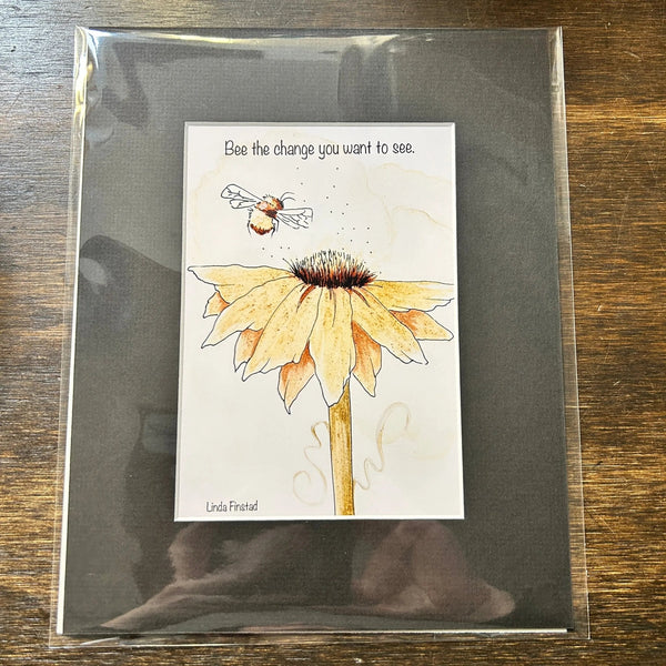 854 - 02 Bee & Flower Prints - Art by Linda Finstad - Painted Door on Main