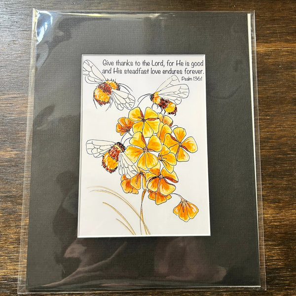 854 - 02 Bee & Flower Prints - Art by Linda Finstad - Painted Door on Main
