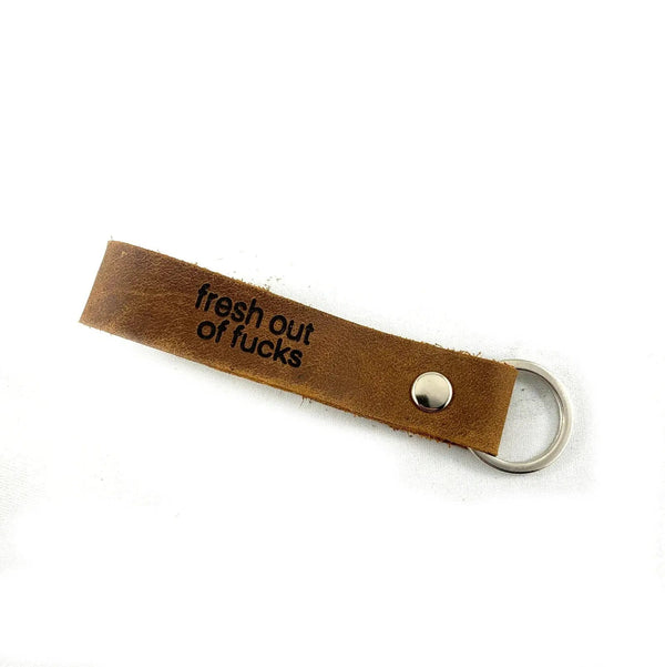 857 - 03 Leather Key Chain - Fearless hART - Painted Door on Main