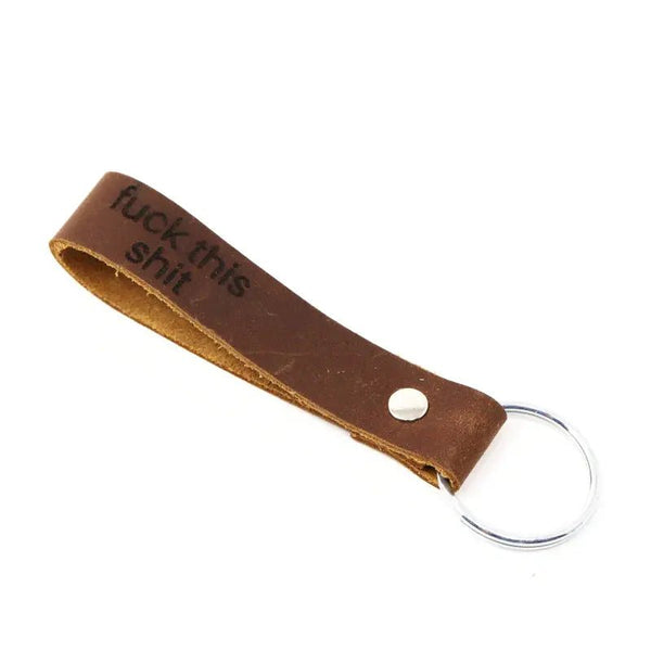 857 - 03 Leather Key Chain - Fearless hART - Painted Door on Main