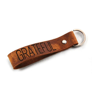 857 - 03 Leather Key Chain - Fearless hART - Painted Door on Main