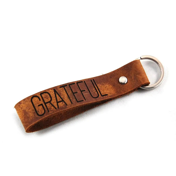 857 - 03 Leather Key Chain - Fearless hART - Painted Door on Main