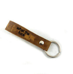 857 - 03 Leather Key Chain - Fearless hART - Painted Door on Main