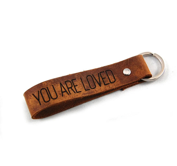 857 - 03 Leather Key Chain - Fearless hART - Painted Door on Main