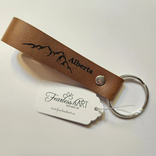 857 - 03 Leather Key Chain - Fearless hART - Painted Door on Main