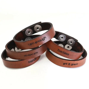 857 - 07 Leather Bracelets - Fearless hART - Painted Door on Main