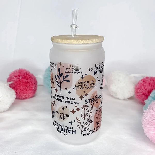 867 - 01 Glass Can Tumblers - Brides & Babes - Painted Door on Main