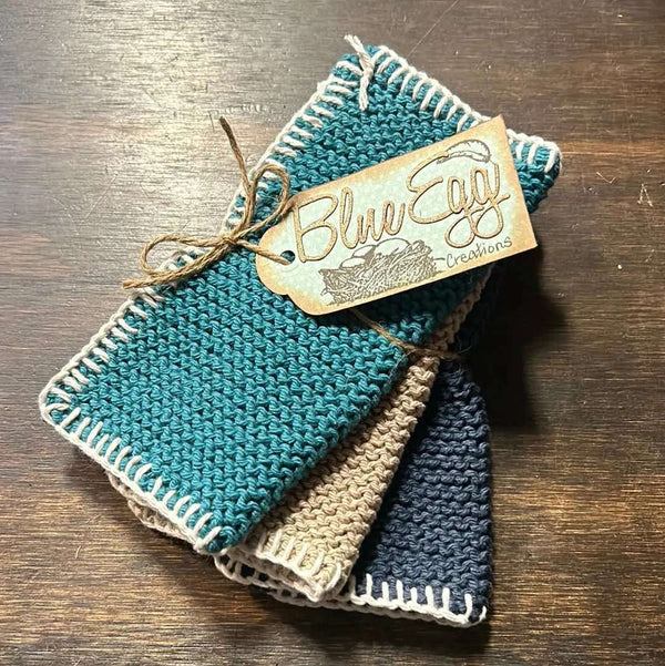 869 - 01 Knitted Cloth Gift Sets - Blue Egg Creations - Painted Door on Main