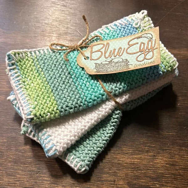 869 - 01 Knitted Cloth Gift Sets - Blue Egg Creations - Painted Door on Main