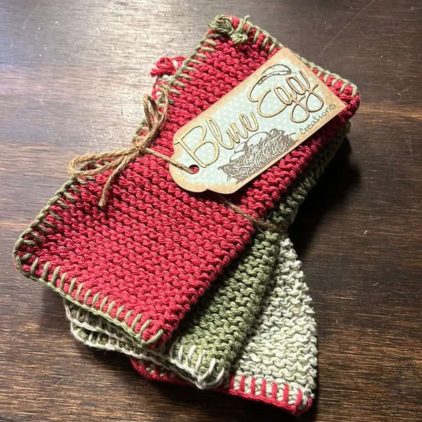 869 - 01 Knitted Cloth Gift Sets - Blue Egg Creations - Painted Door on Main