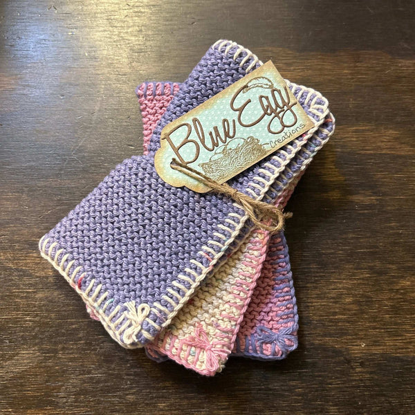 869 - 01 Knitted Cloth Gift Sets - Blue Egg Creations - Painted Door on Main