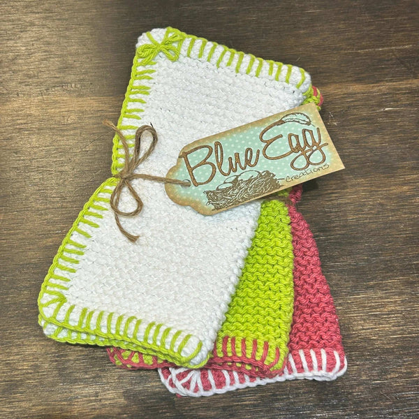 869 - 01 Knitted Cloth Gift Sets - Blue Egg Creations - Painted Door on Main