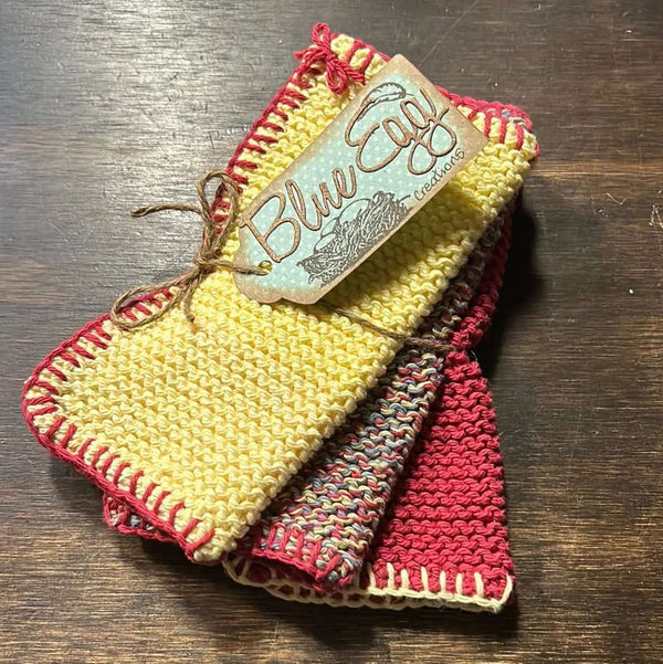 869 - 01 Knitted Cloth Gift Sets - Blue Egg Creations - Painted Door on Main