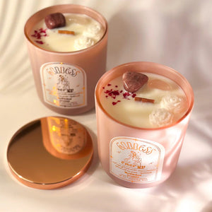 874 - 21 Goddess Energy Luxury Crystal Candle - Bewitched Aromas - Painted Door on Main