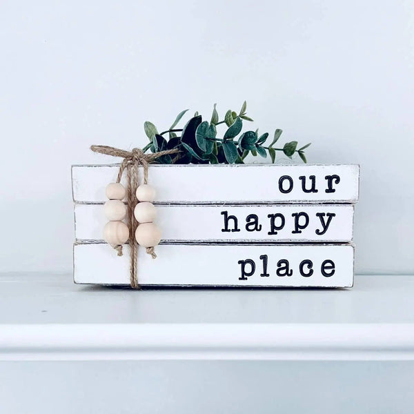 878 - 02 Our Happy Place Book Stack - Chickabay Creations - Painted Door on Main