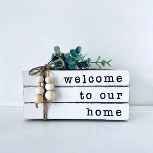 878 - 04 Welcome To Our Home Book Stack - Chickabay Creations - Painted Door on Main