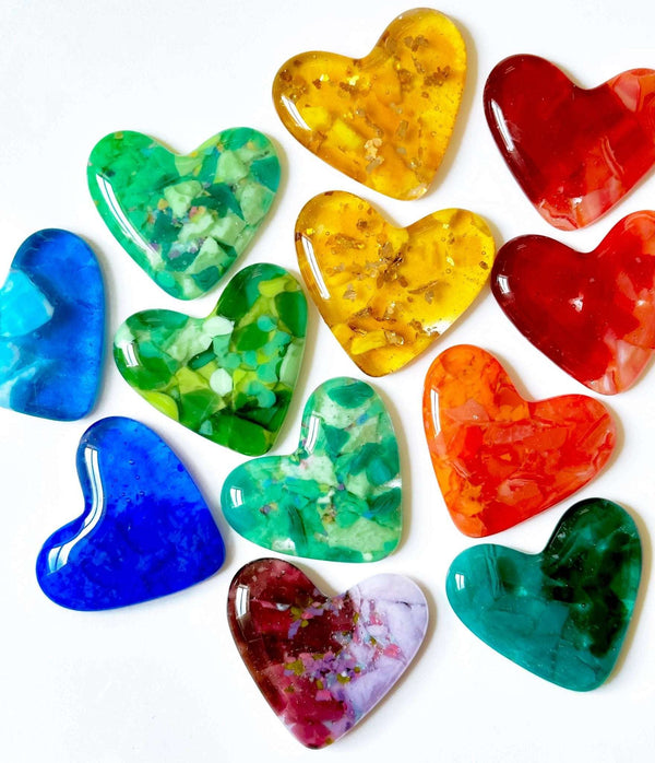 879 - 01 Fused Glass Hug Heart - Haven Glass Studio - Painted Door on Main
