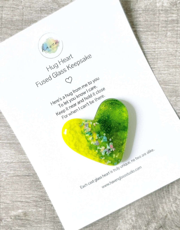 879 - 01 Fused Glass Hug Heart - Haven Glass Studio - Painted Door on Main