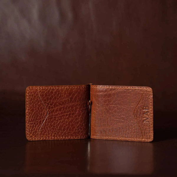 884 - 02 Pinnacle Wallet Money Clip - NAB Leather - Painted Door on Main