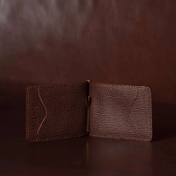 884 - 02 Pinnacle Wallet Money Clip - NAB Leather - Painted Door on Main