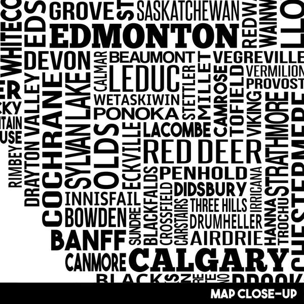 886 - 01 Alberta Typography Map - Damon D Chan - Painted Door on Main