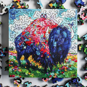 'In Good Company' Wood Puzzle - Painted Door on Main