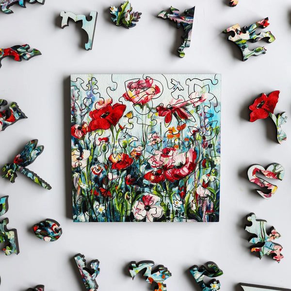 890 - 06 'Blooming Hope' Wood Puzzle - StumpCraft - Painted Door on Main