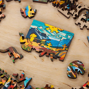 890 - 08 'Larch Valley' Wood Puzzle - StumpCraft - Painted Door on Main