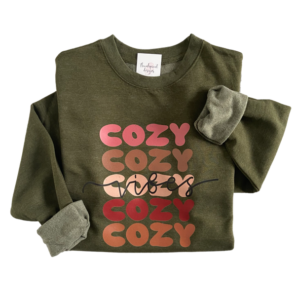 082-18 'Cozy Vibes' Crewneck - Thumbprint Designs