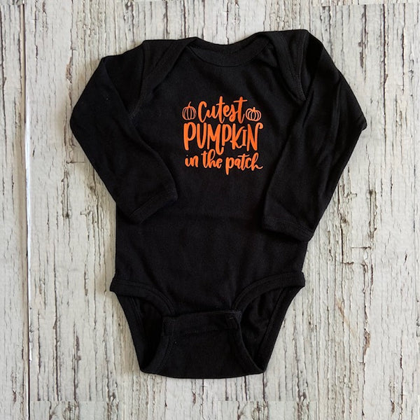 082-04 'Cutest Pumpkin' Onesie - Thumbprint Designs