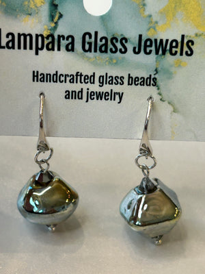 Lampwork Glass Beads + Sterling Silver Earring