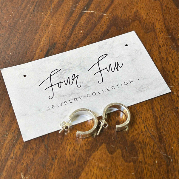 058-12 Silver Hoop Earrings - Four Fun Jewelry
