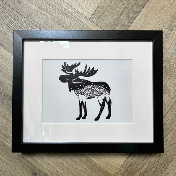 839-09 Moose Art Print - Mountain Mornings