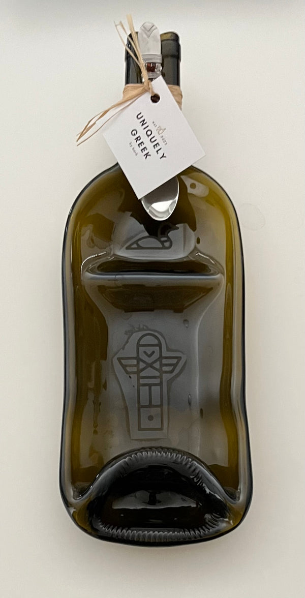 102-01 Wine Bottle Serving Dish - Uniquely Greek by Barb