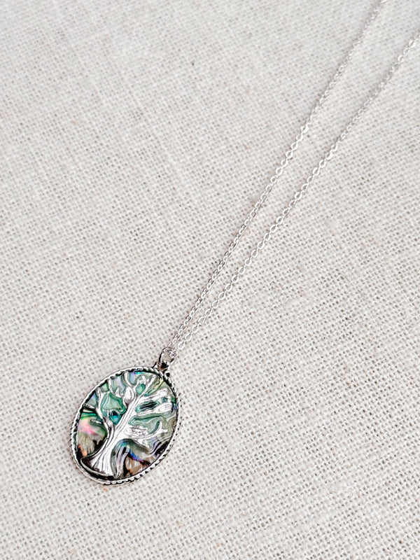 842-18 Tree of Life Abalone Necklace