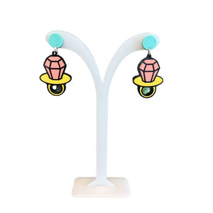 Acrylic Cut Earrings - Painted Door on Main