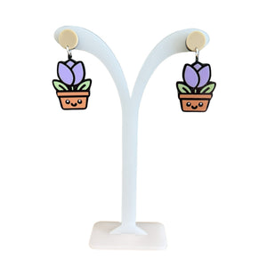 Acrylic Cut Earrings - Painted Door on Main