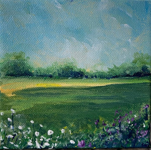 Acrylic Originals on Canvas 5x5" - Painted Door on Main