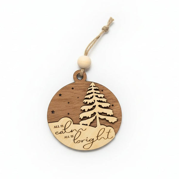 'All Is Calm' Wood Ornament - Painted Door on Main